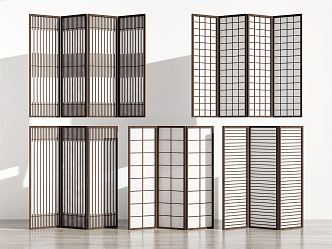 New Chinese style screen lattice screen partition 3d model