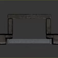 Garden Decorative Piece With Long Wooden Structure And Metal Grille For Path Decoration