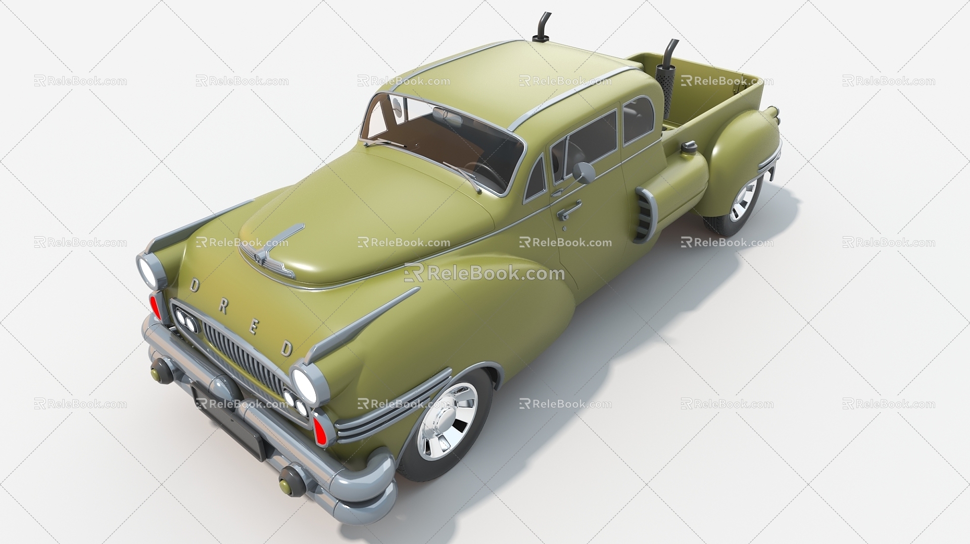 Car Pickup Truck Car Retro Car 3d model