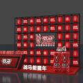 War Horse Energy Drink Display Featuring Red Cans On Shelf And Counter