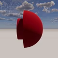 Spherical Red Matte Wall Lamp With Soft Glow On Light Background Design 3d model