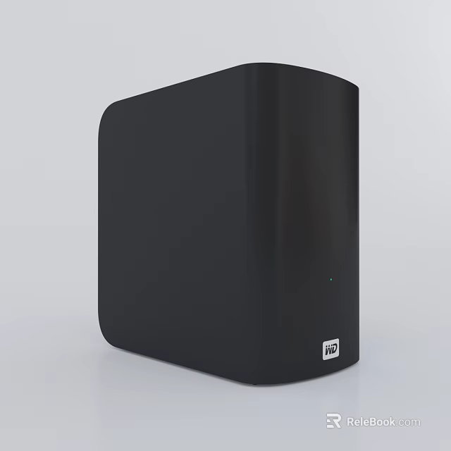 Sleek Black Speaker with LED Indicator and High Quality Audio Performance 3d model