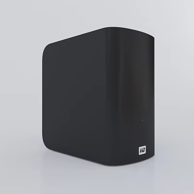 Sleek Black Speaker with LED Indicator and High Quality Audio Performance 3d model