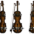 Modern violin instrument combination 3d model