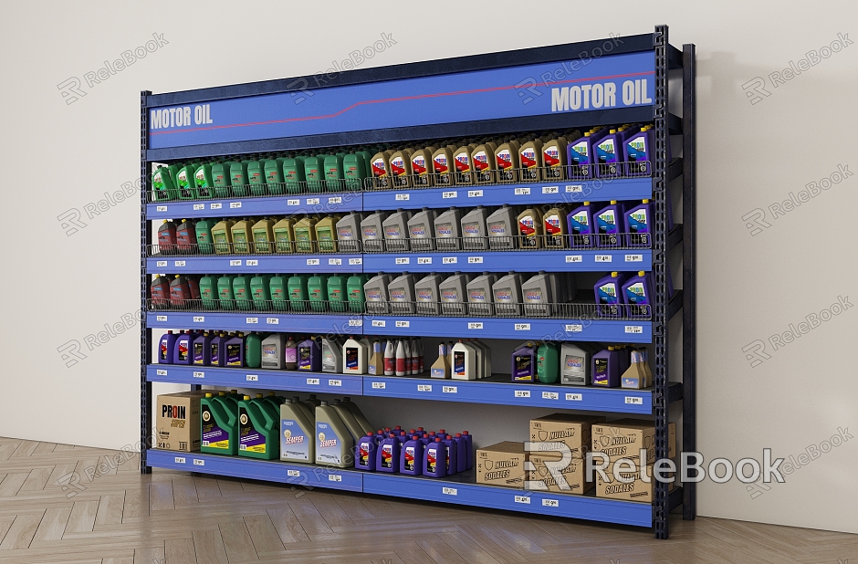 Modern Lubricant Lubricating Oil Rack Mobil Oil Rack Metal Rack Carton Plastic Bottle model