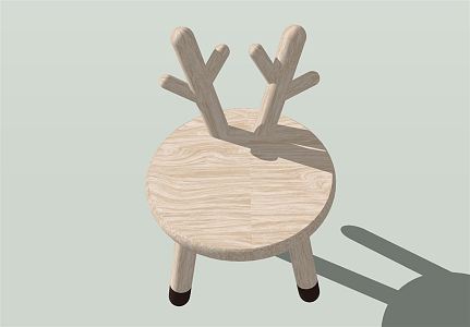 Nordic Children's Chair Fawn-shaped Children's Chair Simple Fresh Style Chair Stool Chair 3d model