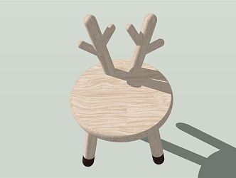 Nordic Children's Chair Fawn-shaped Children's Chair Simple Fresh Style Chair Stool Chair 3d model