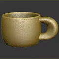 Beige Ceramic Mug For Daily Use With Simple Design And Smooth Handle 3d model
