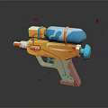 Colorful Toy Water Gun Design With Orange Blue White And Red Spots