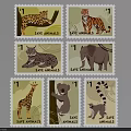 Vintage Animal Stamps Collection Featuring Leopard Tiger Elephant And Save Animals Slogan
