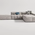 Modern corner sofa multiplayer sofa 3d model