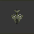 Sci Fi Spaceship With Dual Circular Engines Green Metallic Exterior And Cockpit