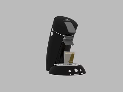 Black Single Cup Coffee Maker Kitchen Appliance With Control Buttons Brewing Coffee 3d model