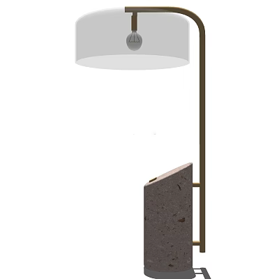 Sleek Modern Table Lamp With White Fabric Shade Metal Stand And Marble Base 3d model
