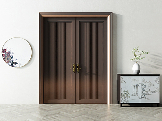 Modern Double Door Bronze Door Bronze Double Door 3d model