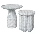 Black Wooden Minimalist Side Tables With Round Tops And Simple Design