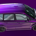 Purple Compact Car With Shiny Exterior Black Alloy Wheels And Sporty Design