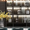 Stylish Bar Counter With Teal Stools Gold Pendant Lights And White Decorative Vases