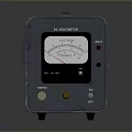 Gray Vintage Electronic Equipment Featuring Small Screen Control Buttons And Weathered Finish