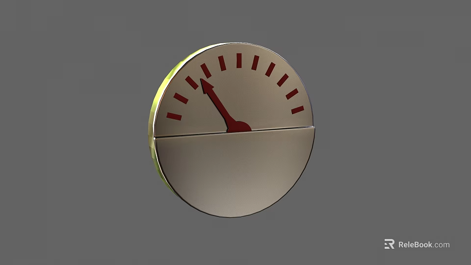 Industrial Equipment With Round Dial Gauge Red Pointer And Indicators For Measurement 3d model 