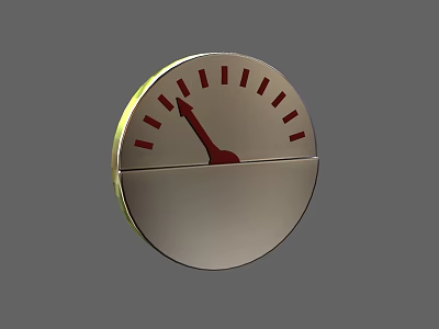 Industrial Equipment With Round Dial Gauge Red Pointer And Indicators For Measurement 3d model
