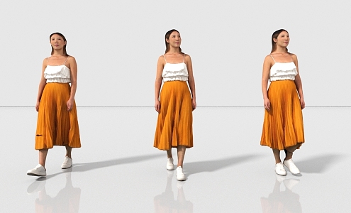 People wearing skirts summer people sling people 3d model