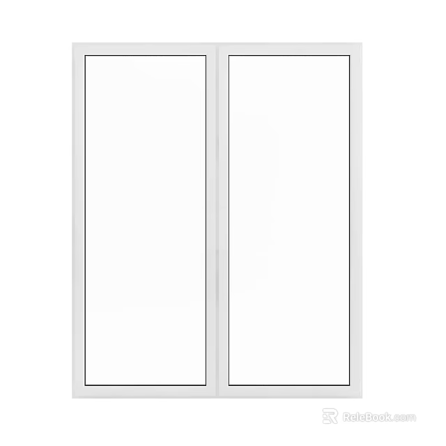 Sleek Modern Casement Window With White Frame And Double Glass Panel For Home 3d model 