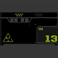 Black Case With Digital Display Showing Number 13 And Radioactive Warning Symbol