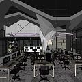 Modern Public Office Space With Desks Computers Ergonomic Chairs And Green Plants