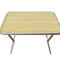 Modern Home Office Desk With Wooden Top And Geometric Metal Frame