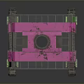 Heavy Duty Functional Vehicle With Green Tracks And Pink Top Frame Structure