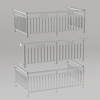 Modern Balcony Guardrail Fence 3d model