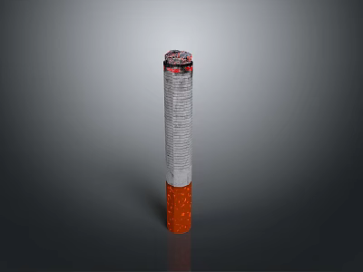 Everyday Household Essential Cylindrical Roll With Orange Bottom And White Label Packaging 3d model