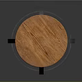Modern Round Wooden Top Stool With Sturdy Metal Cross Legs Design
