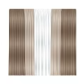 Stylish Brown Curtains With White Sheer Panels For Window Interior Design 3d model