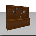 Modern Brown Wooden Bookcase With Open Shelves Cabinet Doors And Decorative Items