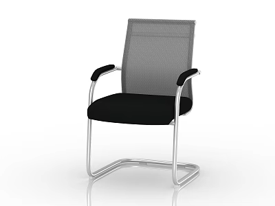 Modern Office Chair With Mesh Back Black Seat Black Armrests And Silver Metal Frame 3d model