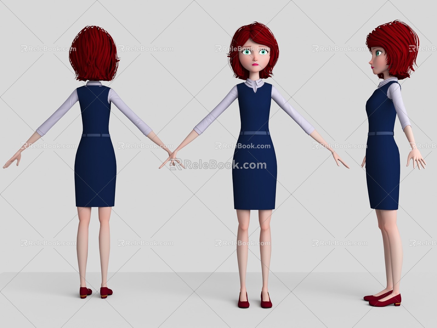 Cartoon style woman woman young disney style woman young woman aunt young gir cartoon woman Q version woman small woman 3d model