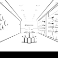 Professional Paint Store Interior Featuring Shelved Paint Cans And Brand Logos