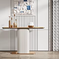 Light Luxury End View Desk 3d model