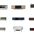 Multiple Modern TV Stands With Diverse Colors And Design Styles 3d model