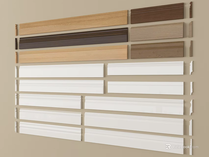 Decorative Lines for Interior Design with Various Colors and Materials 3d model 
