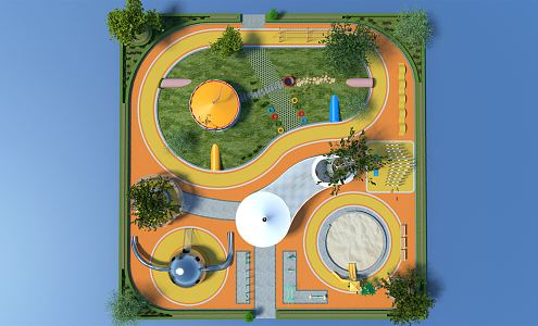 Modern Park Recreation Area 3d model