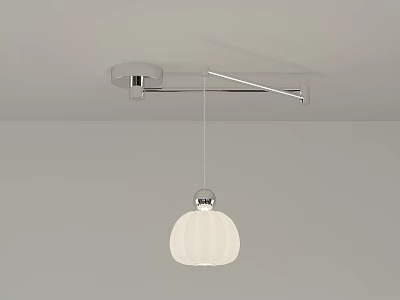 Modern Minimalist Pendant Light With White Shade And Metal Ceiling Bracket 3d model
