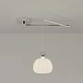 Modern Minimalist Pendant Light With White Shade And Metal Ceiling Bracket