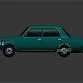 Vintage Green Sedan Car With Classic Body Design And Retro Exterior Styling