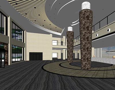 Modern Hall Office Building Hall 3d model