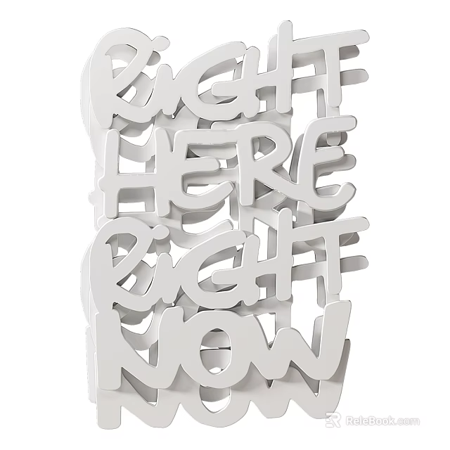 White Layered 3D Letter Wall Decor With Modern Typography And Stylish Design 3d model 
