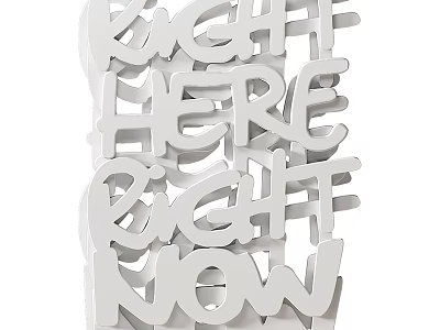 White Layered 3D Letter Wall Decor With Modern Typography And Stylish Design 3d model
