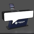 Modern Creative Display Shelf With Illuminated Surface And Tablet Stand Design 3d model